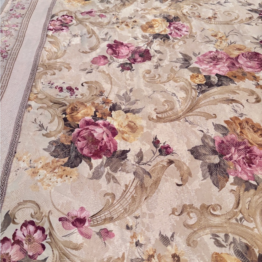 Croscill King Comforter in Cream and Pink Floral - Picture 15 of 16